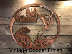 Duck and Dog Wall Art - Personalized Wall Art Third Shift Fabrication Vintage Copper 