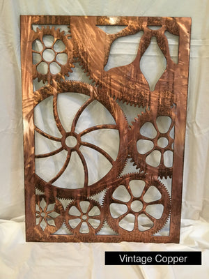 Engine House Gears Wall Art Third Shift Fabrication Vintage Copper 