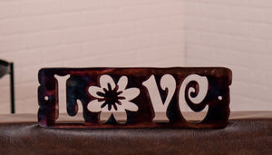 Flower Love Sign Wall Art Third Shift Fabrication Copper River Love Sign (No Magnet Kit) $25.00 