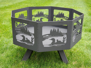 Octagon Fire Pit Fire Pit Third Shift Fabrication Loon & Lake 