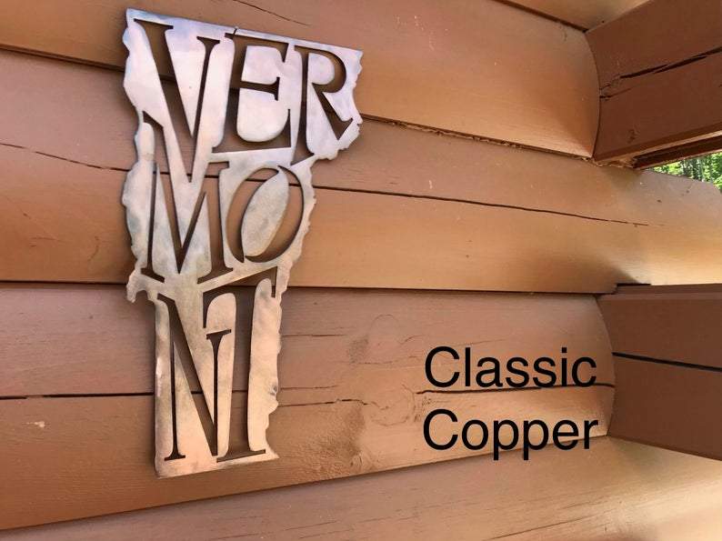 Vermont State Pride Wall Art Wall Art Third Shift Fabrication Classic Copper 